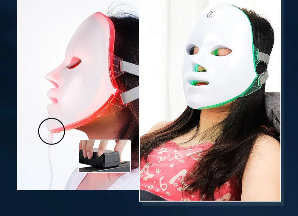 Máscara facial LED multicolorida - Modelagem facial