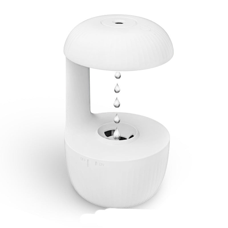 Umidificador com efeito antigravidade e névoa fria. Design moderno, silencioso e ideal para relaxar, dormir ou decorar o ambiente com estilo.