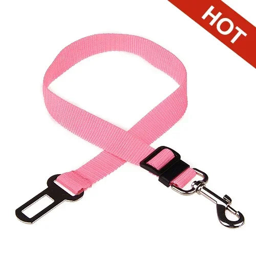 Cinto de segurança ajustável para pets, ideal para cães e gatos no carro. Encaixe universal, resistente, confortável e fácil de usar