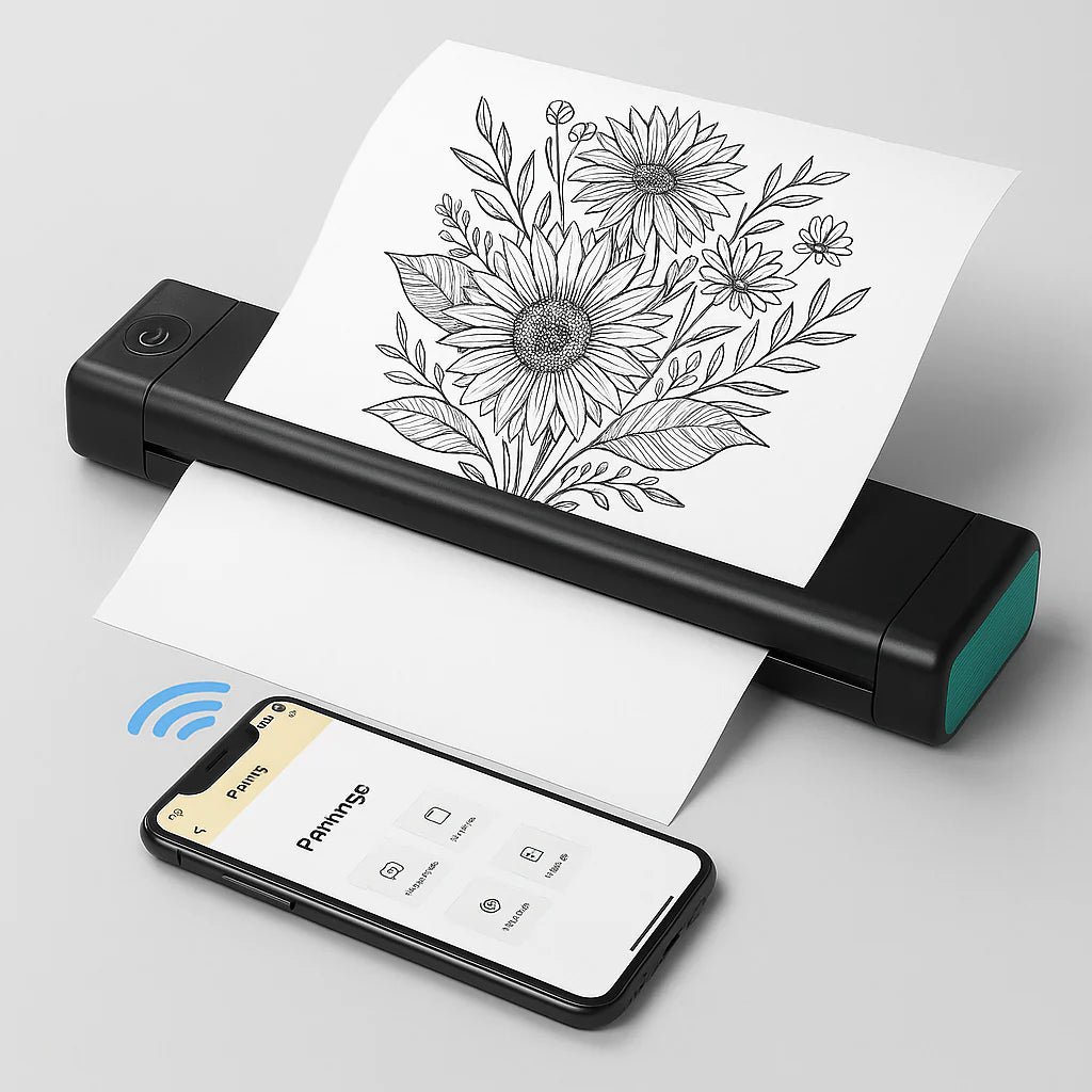Impressora portátil A4 Bluetooth compatível com Android, iOS e Windows.