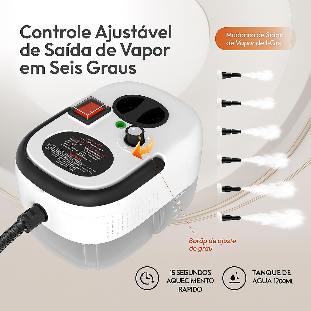 Higienizador a vapor turbo para limpeza de ar-condicionado com alta eficácia.