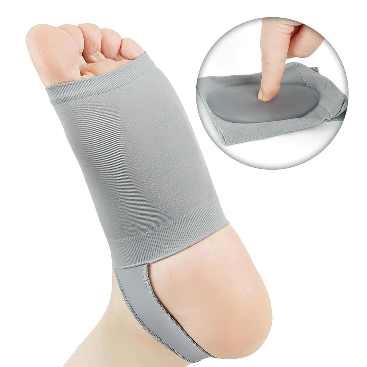 Meia de compressão OrthoFit preta, ideal para aliviar fascite plantar e esporão com conforto, respirabilidade e suporte ortopédico diário