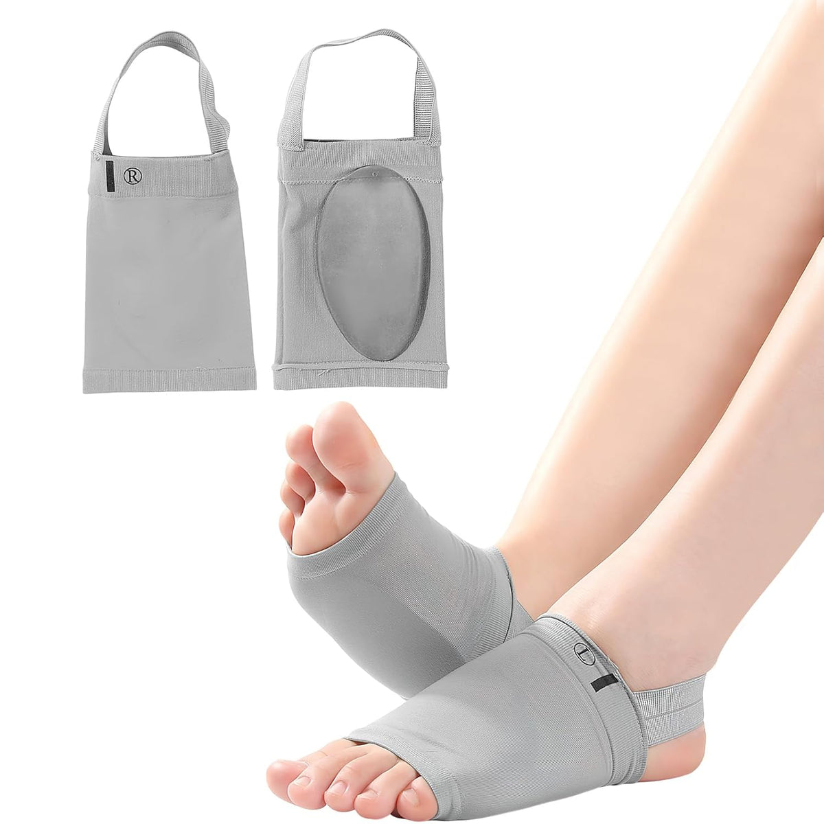 Meia de compressão OrthoFit preta, ideal para aliviar fascite plantar e esporão com conforto, respirabilidade e suporte ortopédico diário