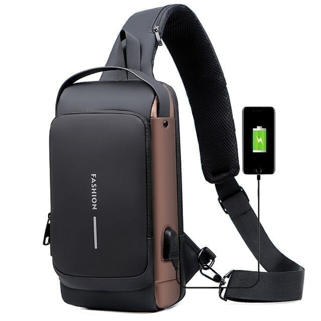 Mochila antifurto com trava por senha, porta USB para carregamento e compartimentos acolchoados para notebook, ideal para trabalho ou viagens