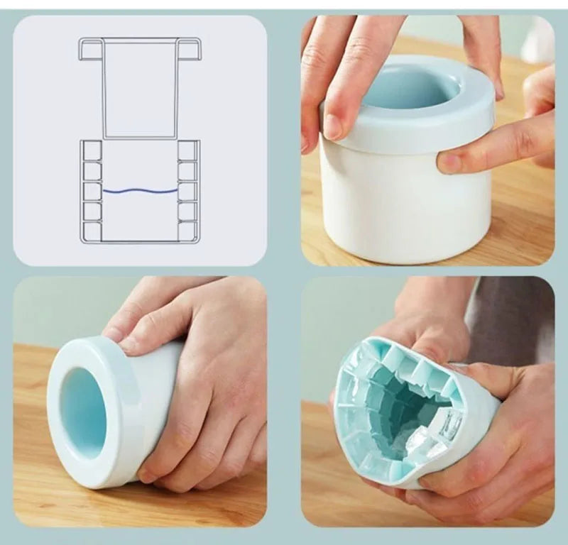 Molde de gelo em silicone flexível e reutilizável, ideal para gelo, temperos, doces e porções congeladas com liberação rápida e fácil