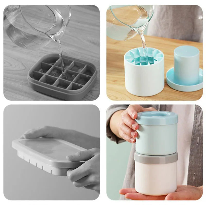 Molde de gelo em silicone flexível e reutilizável, ideal para gelo, temperos, doces e porções congeladas com liberação rápida e fácil