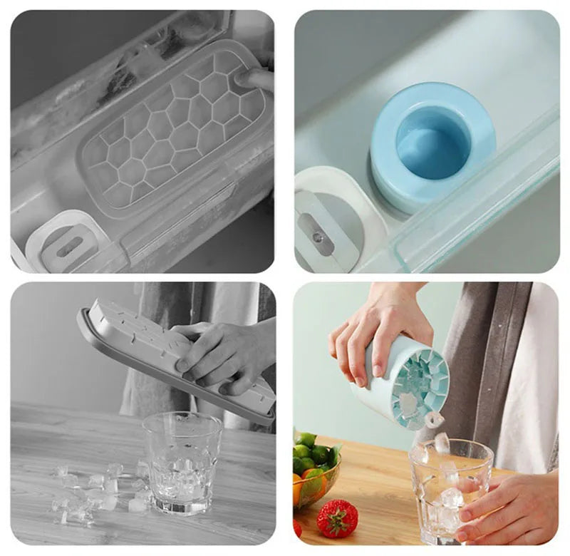 Molde de gelo em silicone flexível e reutilizável, ideal para gelo, temperos, doces e porções congeladas com liberação rápida e fácil
