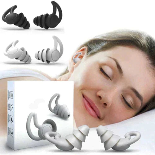 Protetor auricular de silicone com estojo – confortável, reutilizável e ideal para bloquear ruídos durante o sono ou estudos