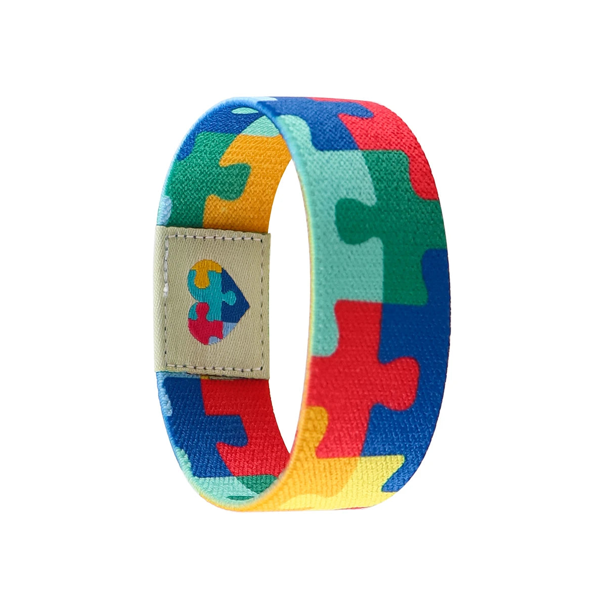 Pulseira com pingente de quebra-cabeça colorido, símbolo do autismo. Ajustável, elegante e feita para apoiar a inclusão com estilo.
