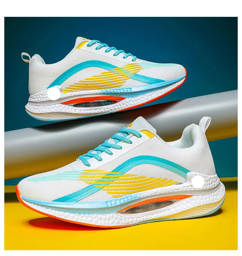 Tênis esportivo 2025 com solado amortecido, tecido respirável e design leve – ideal para corrida, treino e uso casual