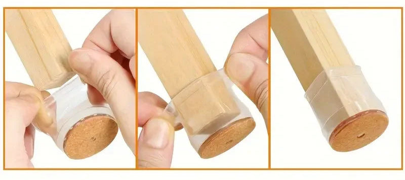 Protetores de silicone com feltro para pés de cadeiras e mesas – evita riscos no piso e reduz o ruído ao arrastar móveis