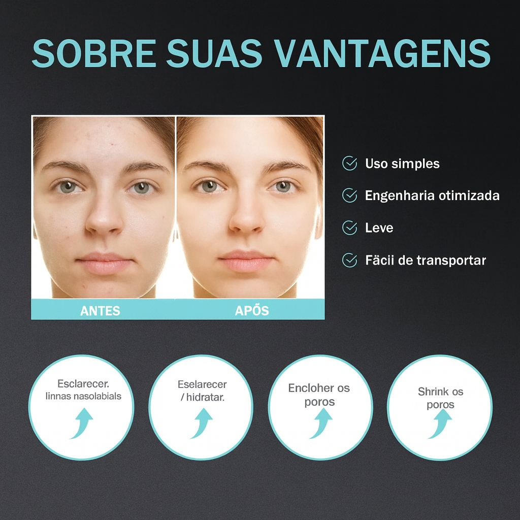 Booter Pro coreano para cuidado facial fácil e eficiente.