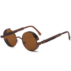 Óculos de Sol Retrô Gótico – modelo vintage com armação de metal no estilo steampunk