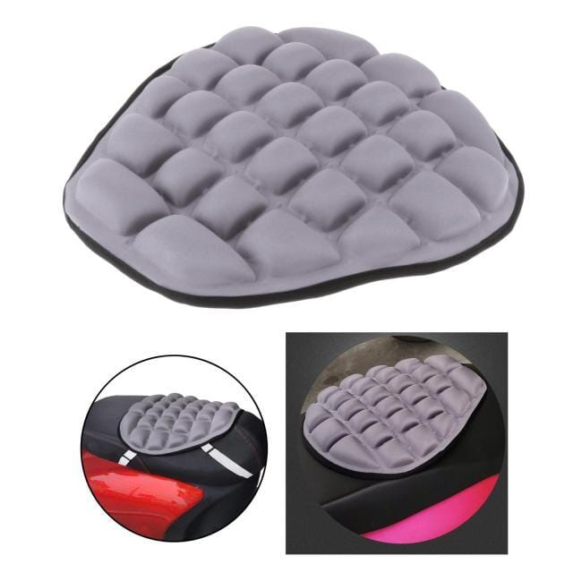 Almofada de assento para moto com conforto e absorção de impacto.