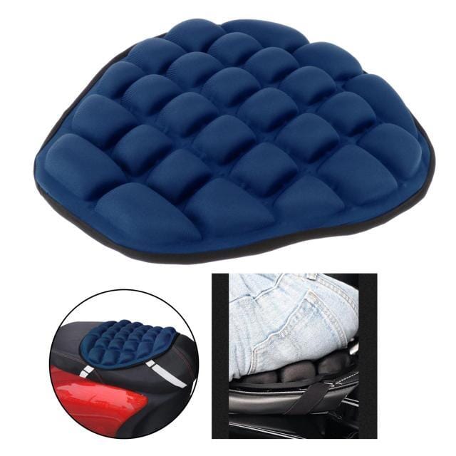 Almofada de assento para moto com conforto e absorção de impacto.