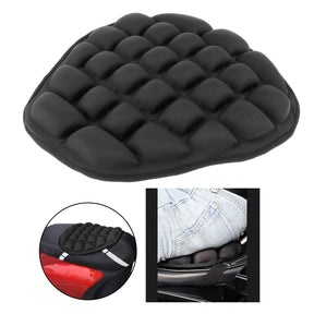Almofada inflável para banco de moto com design ergonômico, ventilação e conforto em viagens longas