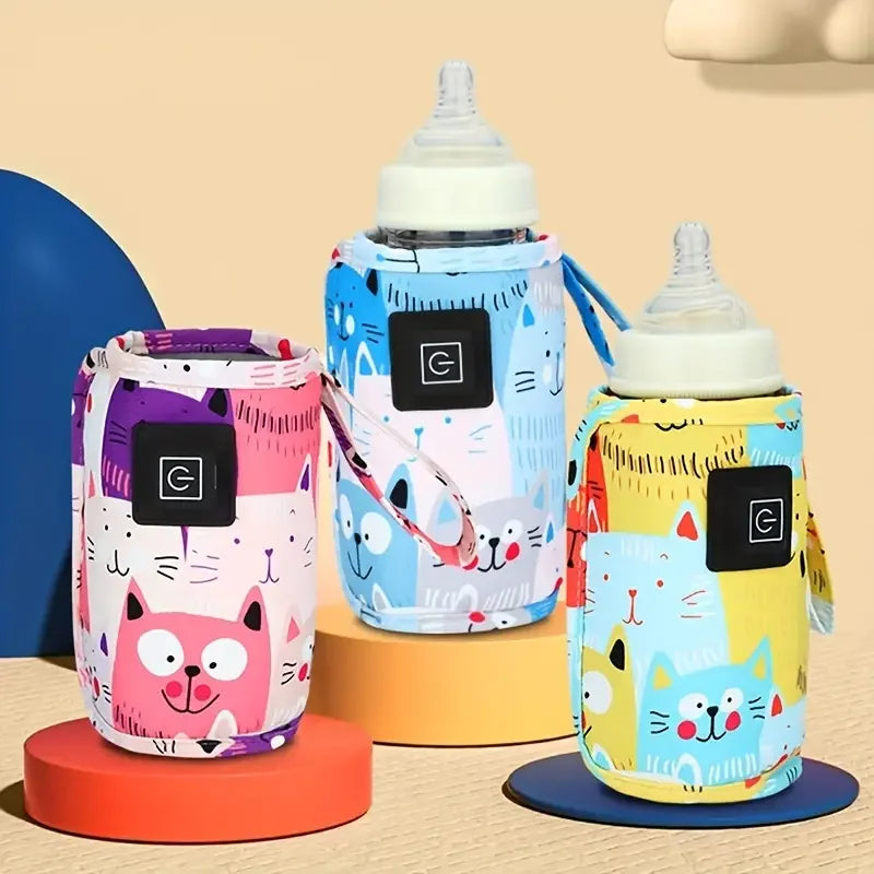 Aquecedor portátil USB para mamadeiras e bebidas, compacto, seguro e perfeito para viagens e passeios com o bebê.