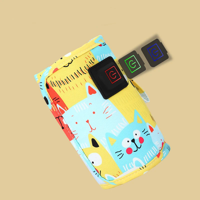 Aquecedor portátil USB para mamadeiras e bebidas, compacto, seguro e perfeito para viagens e passeios com o bebê.