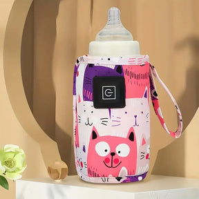 Aquecedor portátil USB para mamadeiras e bebidas, compacto, seguro e perfeito para viagens e passeios com o bebê.