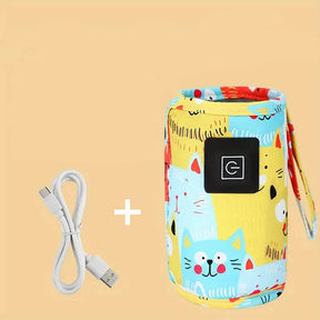 Aquecedor portátil USB para mamadeiras e bebidas, compacto, seguro e perfeito para viagens e passeios com o bebê.