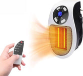 Aquecedor portátil bivolt com controle de temperatura, painel digital e timer. Ideal para ambientes pequenos, silencioso e fácil de transportar.