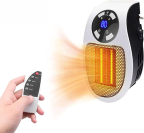 Aquecedor portátil bivolt com controle de temperatura, painel digital e timer. Ideal para ambientes pequenos, silencioso e fácil de transportar.