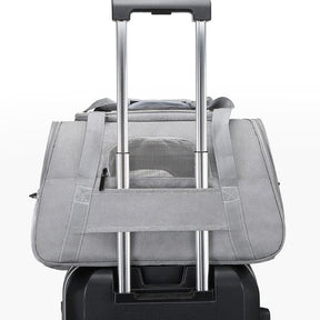 Bolsa de transporte pet confortável, segura e dobrável.