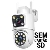 Câmera de segurança 4K com Wi-Fi, lente dupla, rotação PTZ, visão noturna e proteção IP66. Ideal para monitoramento residencial ou comercial.