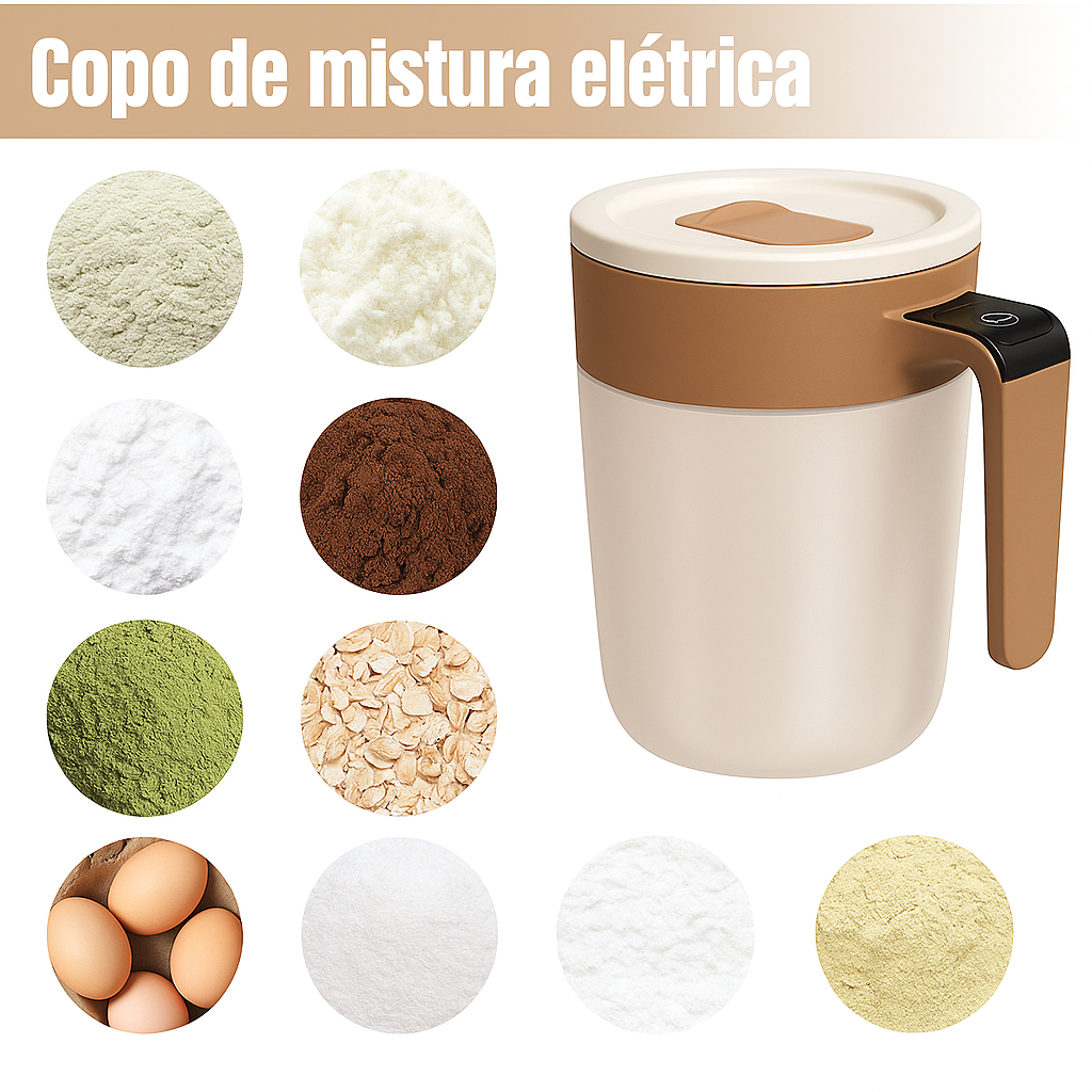 Caneca inteligente com base de aquecimento magnético e carregamento por indução. Mantém bebidas quentes e carrega celular. Design moderno e funcional.