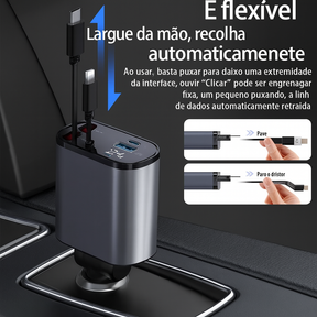Carregador de celular veicular ultra rápido e eficiente.