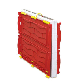 Casinha infantil portátil dobrável colorida com janelas e cortinas, ideal para brincadeiras e leitura em ambientes internos ou externos