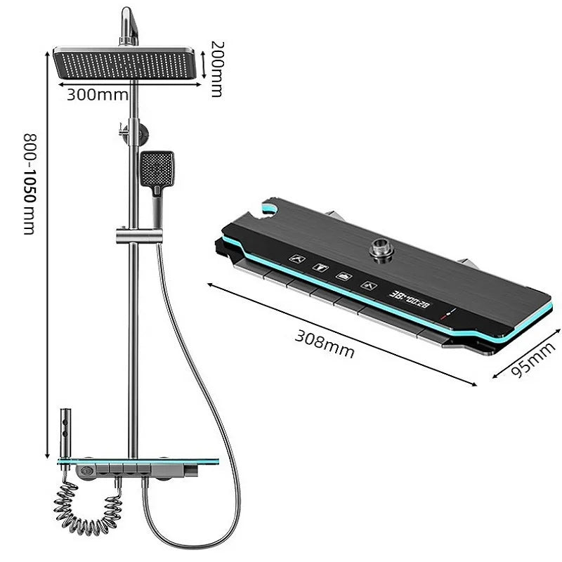 Chuveiro ducha com display de temperatura digital para banho confortável.