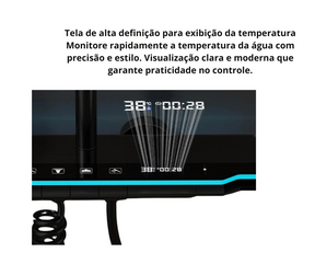 Chuveiro ducha com display de temperatura digital para banho confortável.