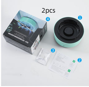 Cinzeiro com purificador de ar e filtro de carvão ativado. Elimina fumaça e odores de cigarro em segundos. Portátil, silencioso e recarregável via USB.