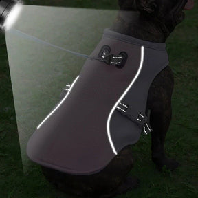 Coleira térmica peitoral para cachorro, confortável e ajustável.