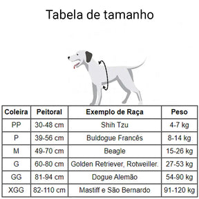 Coleira térmica peitoral para cachorro, confortável e ajustável.