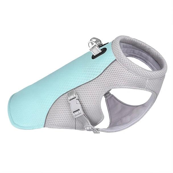 Coleira térmica peitoral para cachorro, confortável e ajustável.