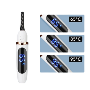 Curvador de cílios elétrico portátil com aquecimento rápido e resultado lifting natural. Seguro, recarregável e ideal para uso diário.