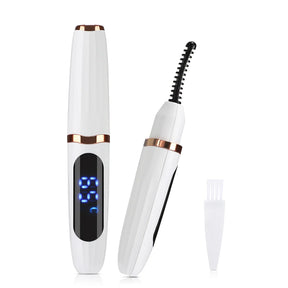 Curvador de cílios elétrico portátil com aquecimento rápido e resultado lifting natural. Seguro, recarregável e ideal para uso diário.