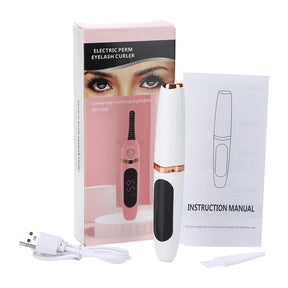 Curvador de cílios elétrico portátil com aquecimento rápido e resultado lifting natural. Seguro, recarregável e ideal para uso diário.