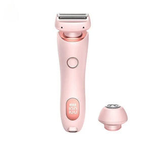 Depilador elétrico 2 em 1 recarregável, com cabeças para corpo e precisão. Indolor, compacto, seguro e ideal para depilação sem sofrimento.