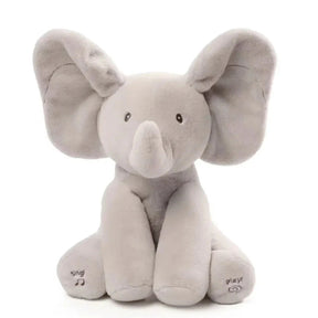 Elefante de pelúcia macio e fofo para crianças e decoração.