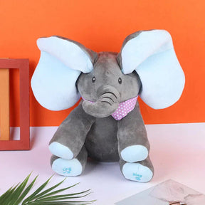 Elefante de pelúcia macio e fofo para crianças e decoração.