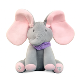 Elefante de pelúcia macio e fofo para crianças e decoração.