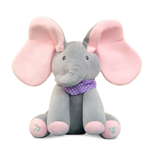 Elefante de pelúcia macio e fofo para crianças e decoração.