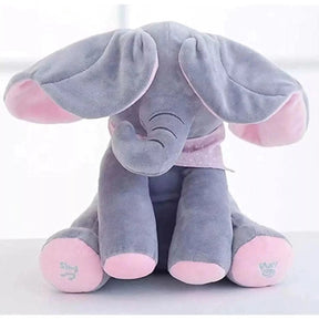 Elefante de pelúcia macio e fofo para crianças e decoração.