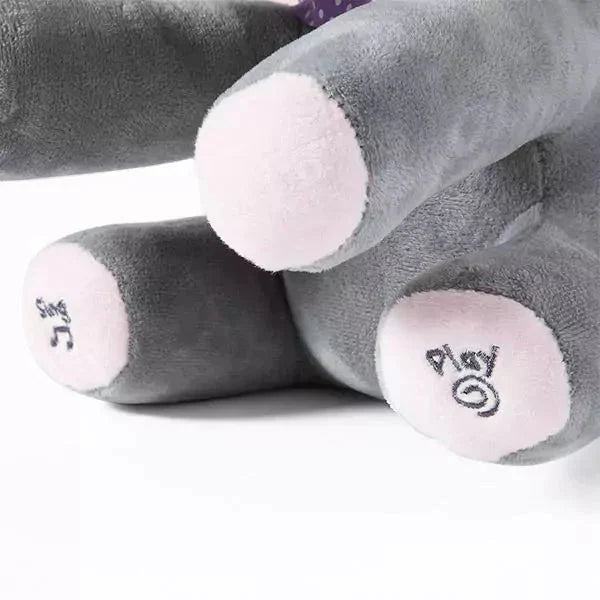 Elefante de pelúcia macio e fofo para crianças e decoração.