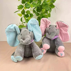 Elefante de pelúcia macio e fofo para crianças e decoração.