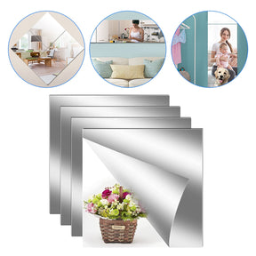 Espelho adesivo decorativo fácil de aplicar e versátil para decoração.