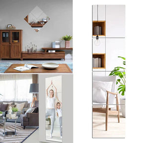 Espelho adesivo decorativo fácil de aplicar e versátil para decoração.